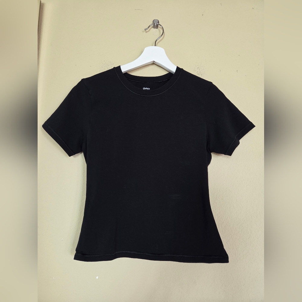 Quince Organic Cotton Jersey Tee Fitted Basic Capsule Minimalist - Picture 5 of 11